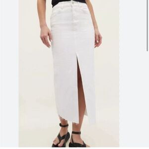 NWOT Stradivarius Denim Skirt - White 6